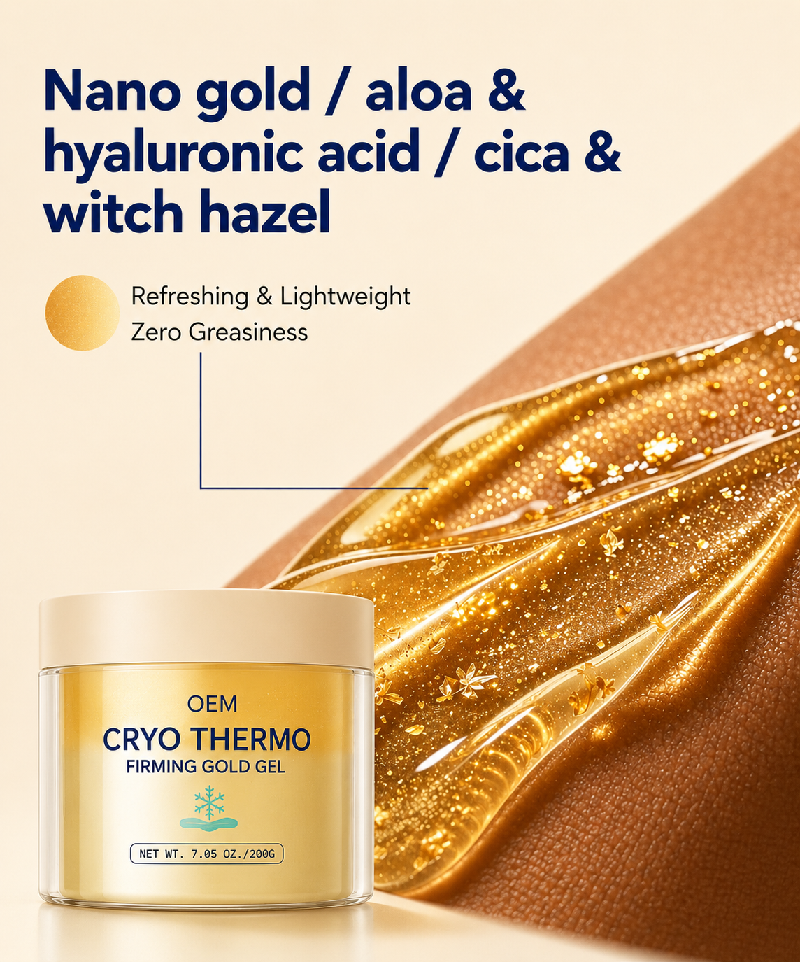 Firming Gold Gel | Warming Body Gel for Thighs, Belly & Arms
