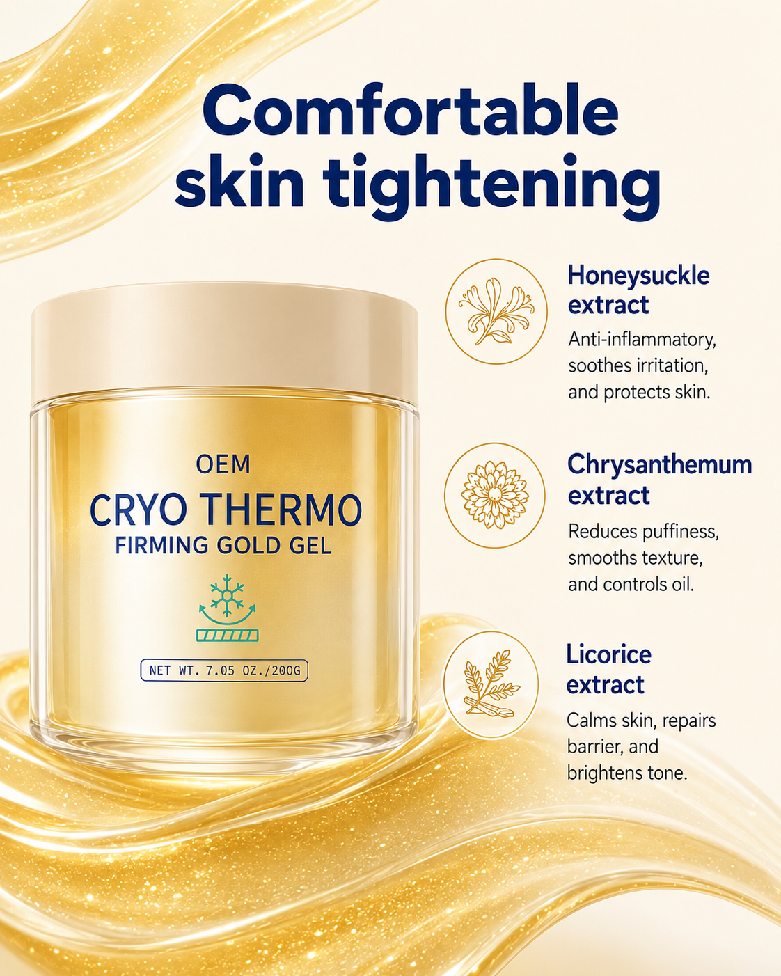 Firming Gold Gel | Warming Body Gel for Thighs, Belly & Arms