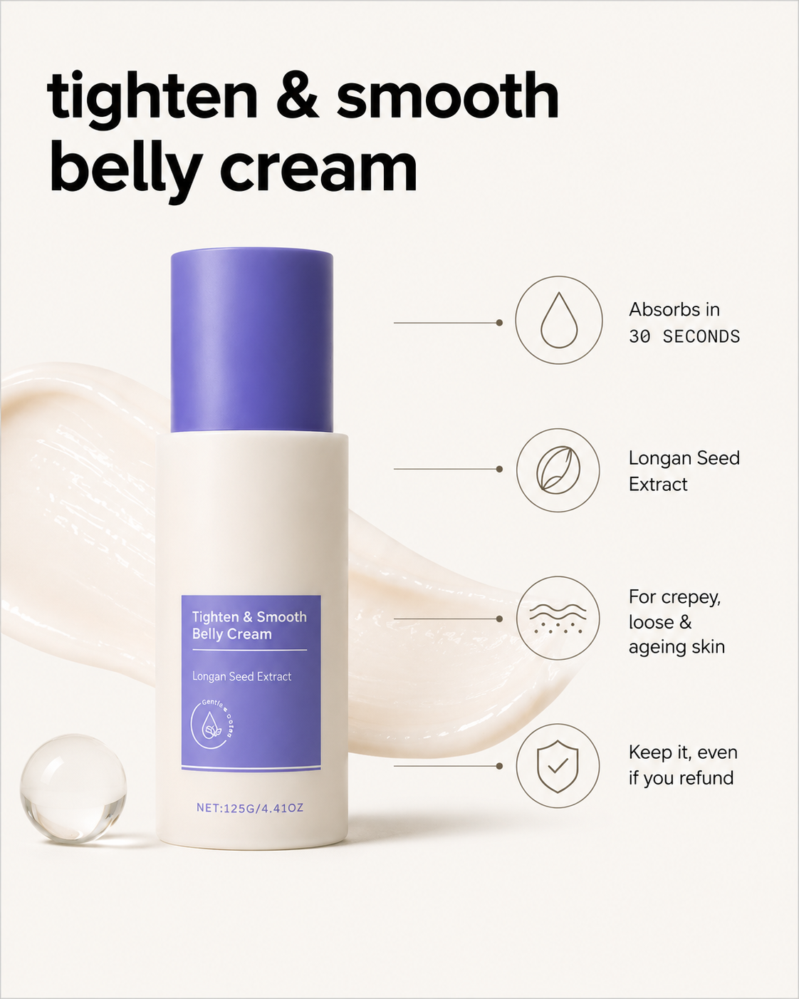 Warming Smooth & Firm Body Cream — Belly, Hips & Arms